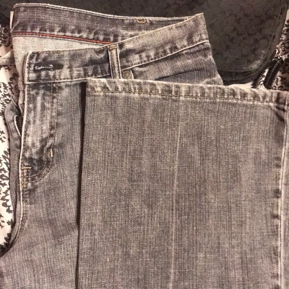 Black distressed gap denim